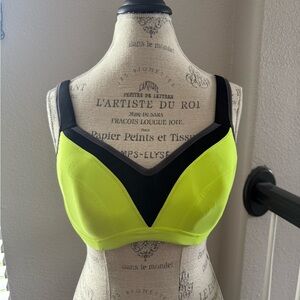 Neon Yellow and Black Sports Bra